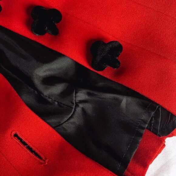 Moschino Red Peplum Black Velvet Trim Ace Spade Jacket 8 ALICE WONDERLAND BLAZER - Picture 14 of 15